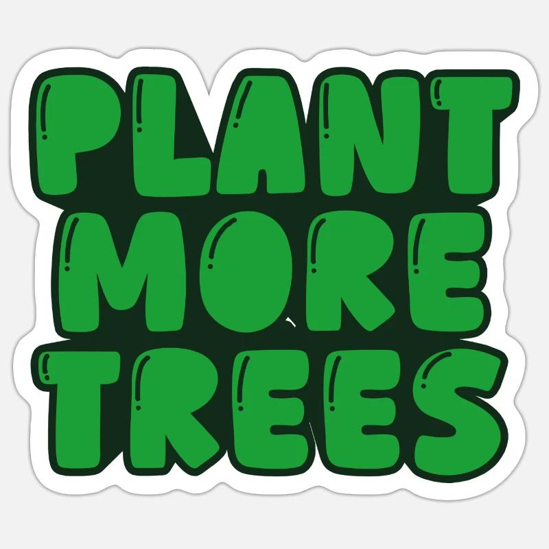 Plantez plus d’arbres - Sticker taille S (10 x 10 cm) - blanc mat