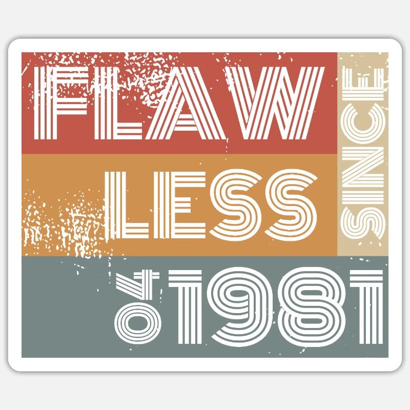45e anniversaire Parfait depuis 04/1981 - Sticker taille S (10 x 10 cm) - blanc mat