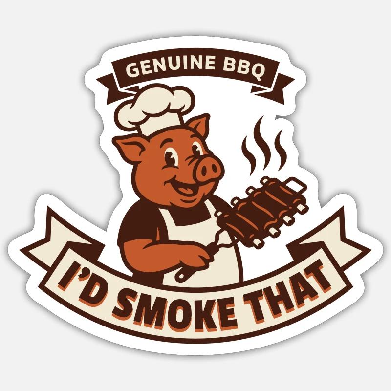 Pig Pitmaster BBQ Rubs und Rippchen Sticker Größe S (10 x 10 cm)