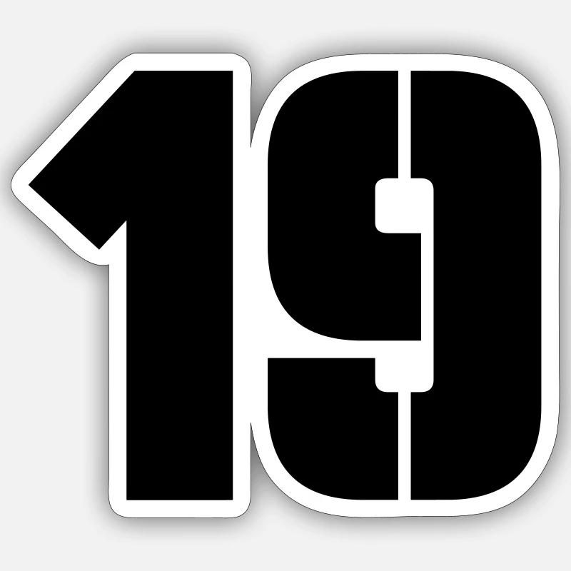 19 - Sticker Größe S (10 x 10 cm) - Mattweiß