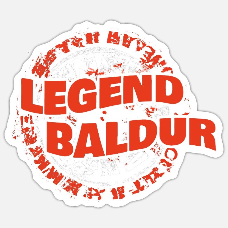Prénom Baldur - Sticker taille S (10 x 10 cm) - blanc mat