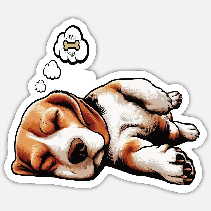 Beagle Beaglebesitzer Beaglehalter beaglehund - Sticker Größe S (10 x 10 cm) - Mattweiß