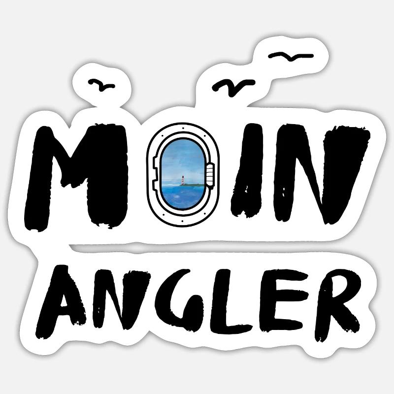 Moin Angler - Sticker size S (10 x 10 cm) - white matte