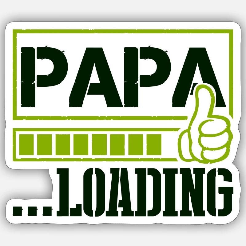 papa_loading- - Sticker size S (10 x 10 cm) - white matte