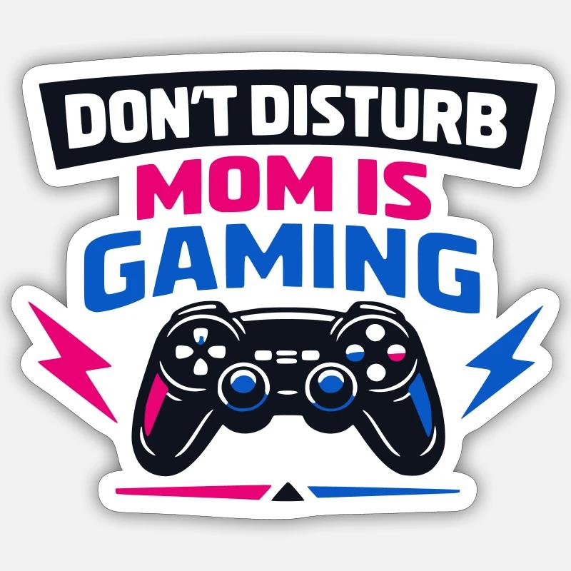 Ne dérangez pas maman joue - Sticker taille S (10 x 10 cm) - blanc mat