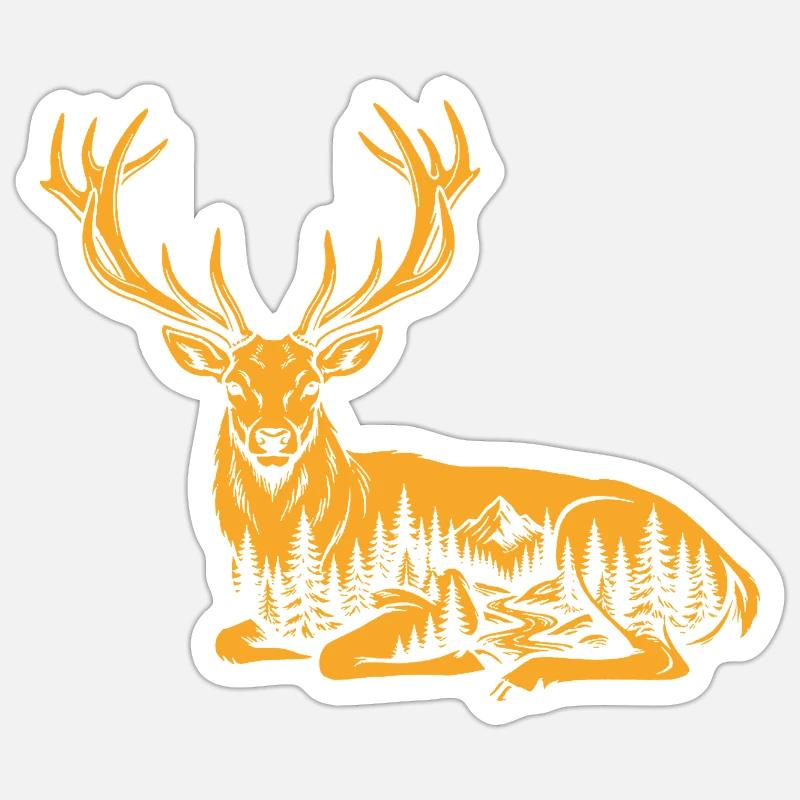 Deer - Sticker size S (10 x 10 cm) - white matte