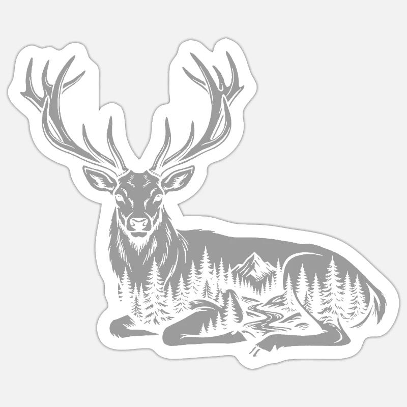 Hirsch Sticker Größe S (10 x 10 cm)