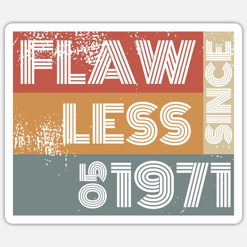 55e anniversaire Parfait depuis 05/1971 - Sticker taille S (10 x 10 cm) - blanc mat