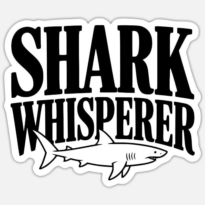 Hai-Flüsterer - Sticker Größe S (10 x 10 cm) - Mattweiß