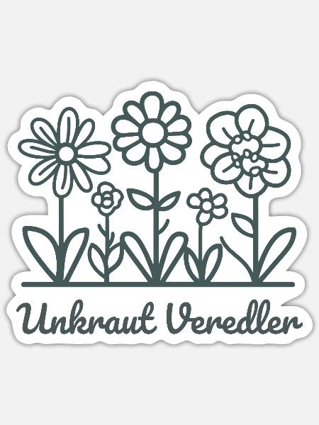 Unkraut Veredler Lustiges Garten Design - Sticker Größe S (10 x 10 cm) - Mattweiß