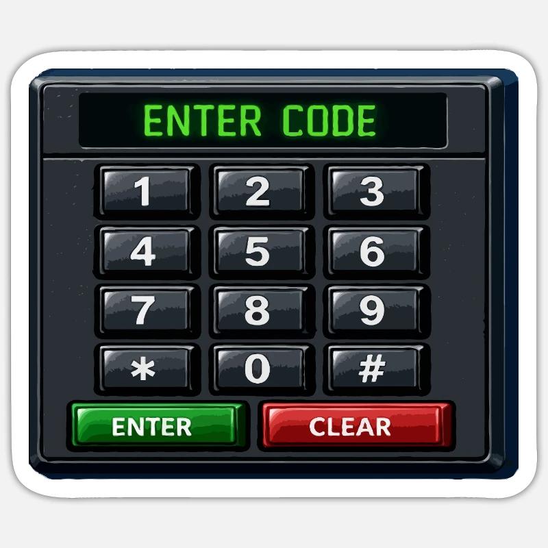 Geben Sie Code Keypad Neon ein - Sticker Größe S (10 x 10 cm) - Mattweiß