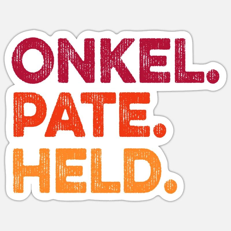 Onkel Pate Held - Sticker Größe S (10 x 10 cm) - Mattweiß