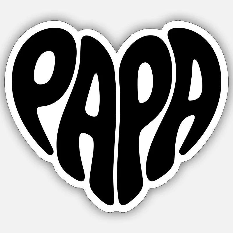 Papa - Sticker taille S (10 x 10 cm) - blanc mat