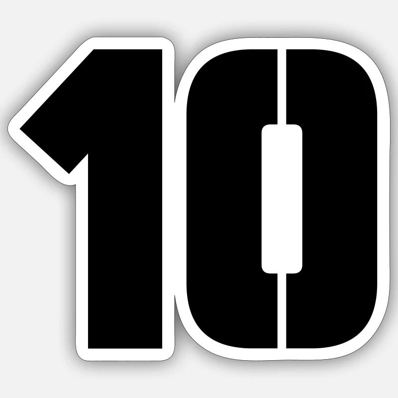 10 - Sticker Größe S (10 x 10 cm) - Mattweiß
