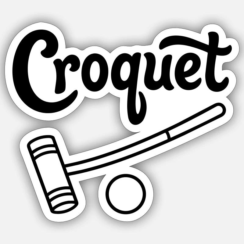 Croquet - Sticker taille S (10 x 10 cm) - blanc mat