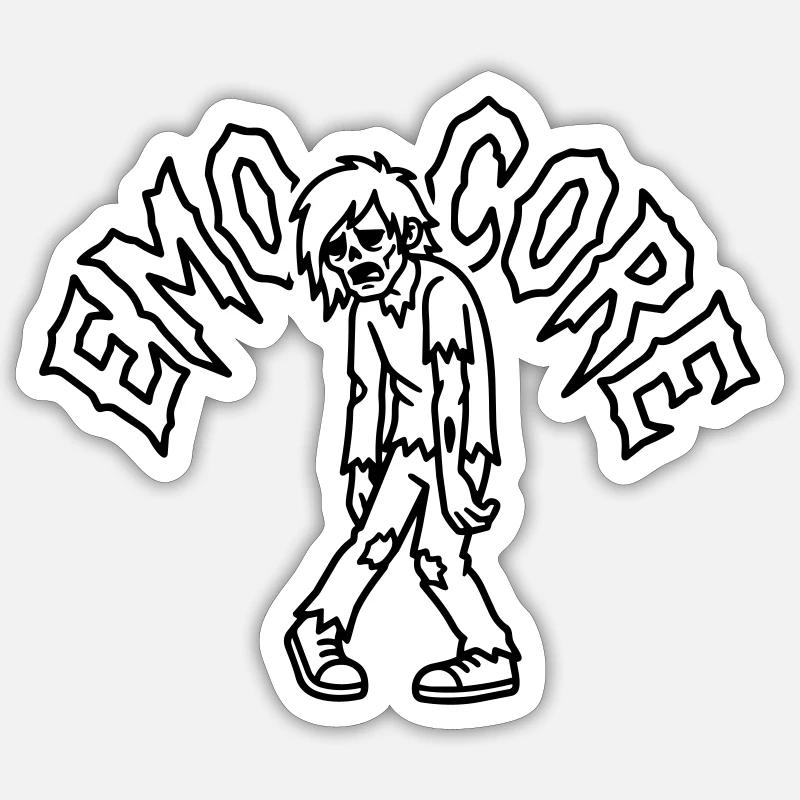 Emocore - Sticker Größe S (10 x 10 cm) - Mattweiß