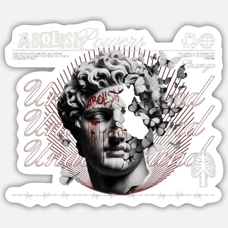 Abolir Power Head Collage - Sticker taille S (10 x 10 cm) - blanc mat