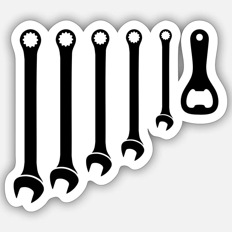 Jeu d’outils et ouvre-bouteille Craftsman - Sticker taille S (10 x 10 cm) - blanc mat