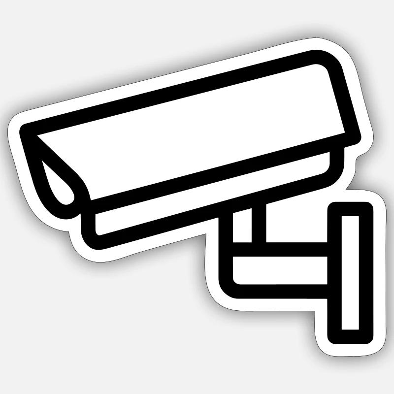 caméra - Sticker taille S (10 x 10 cm) - blanc mat