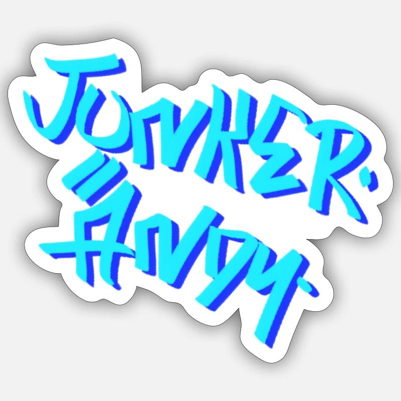 Junker Andy - Sticker taille S (10 x 10 cm) - blanc mat