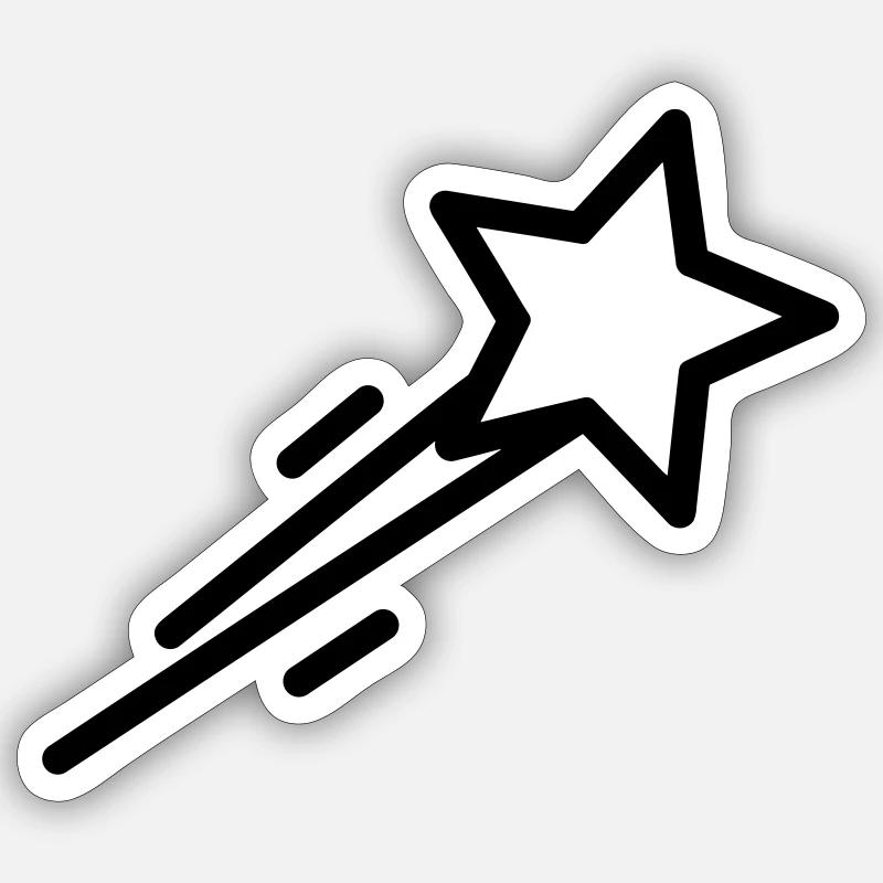shooting star - Sticker size S (10 x 10 cm) - white matte