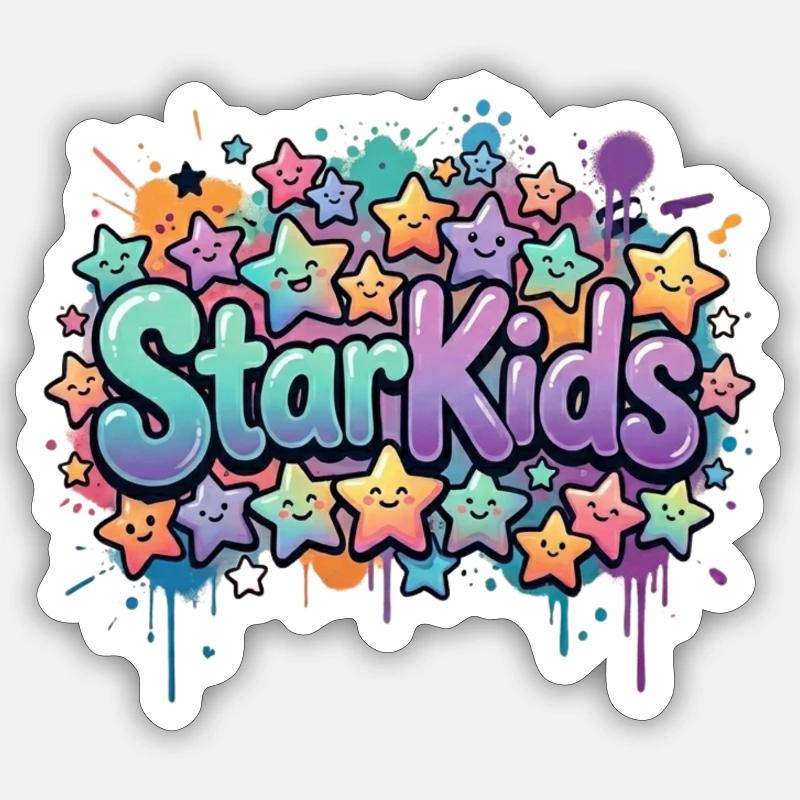 StarKids - Sticker taille S (10 x 10 cm) - blanc mat