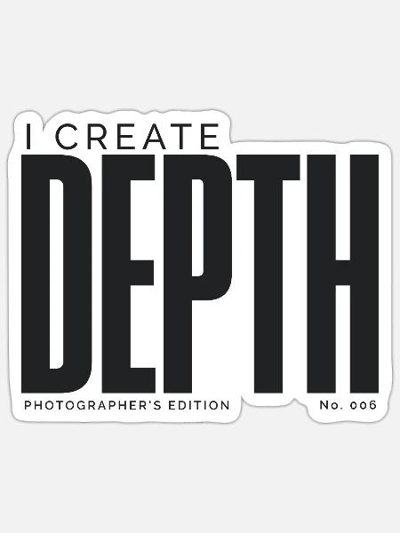 Ich erschaffe Tiefe | Fotografenausgabe - Sticker Größe S (10 x 10 cm) - Mattweiß