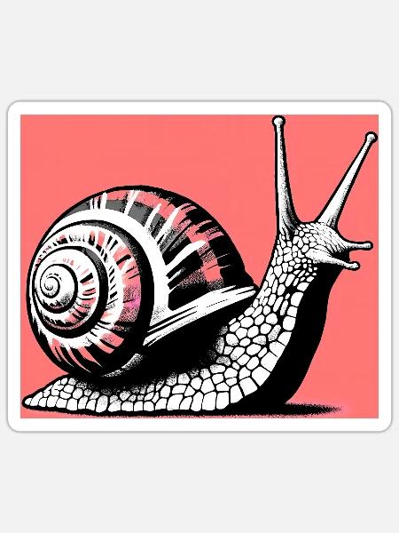 Schnecke - Sticker Größe S (10 x 10 cm) - Mattweiß
