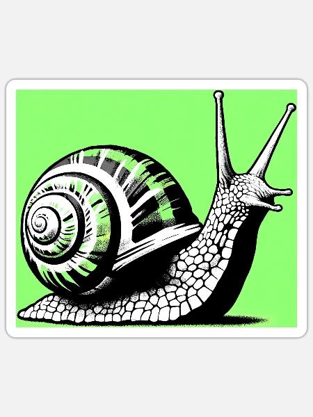 Schnecke - Sticker Größe S (10 x 10 cm) - Mattweiß