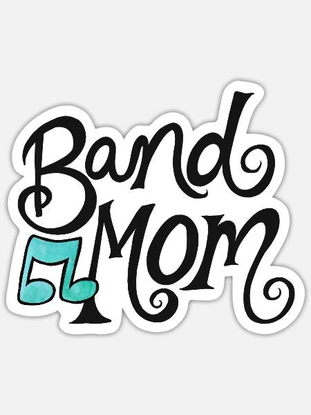 Band-Mama-Skript mit Anmerkung - Sticker Größe S (10 x 10 cm) - Mattweiß