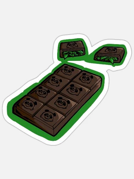 Choco Panda - Sticker Größe S (10 x 10 cm) - Mattweiß