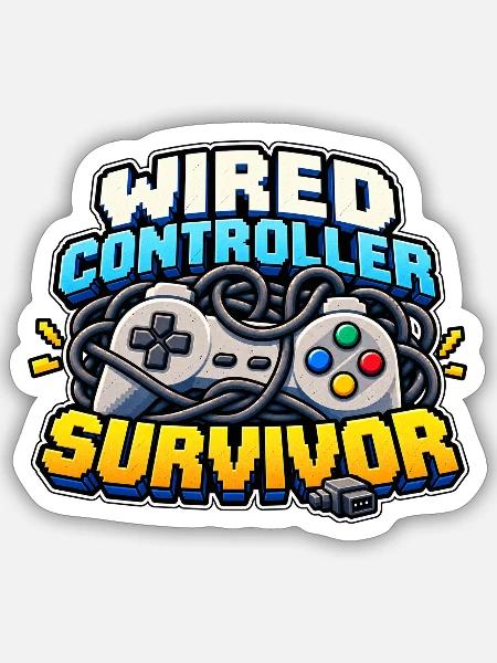 Wired Controller Survivor - Sticker Größe S (10 x 10 cm) - Mattweiß
