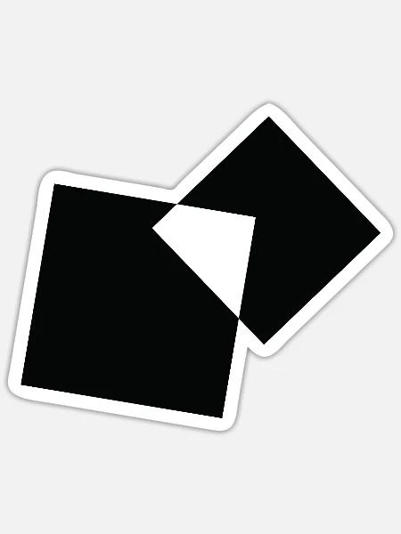 Geometrisch überlappende Quadrate - Sticker Größe S (10 x 10 cm) - Mattweiß