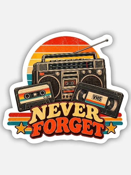 Vergessen Sie niemals die Retro-Kassette - Sticker Größe S (10 x 10 cm) - Mattweiß