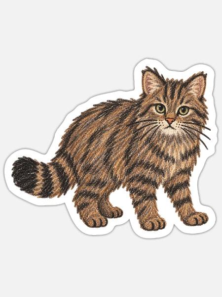 Europäische Wildkatze - Sticker Größe S (10 x 10 cm) - Mattweiß