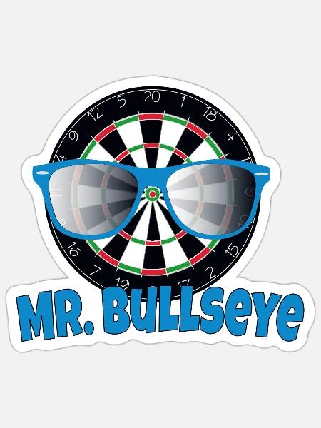 Mr. Bullseye - Sticker Größe S (10 x 10 cm) - Mattweiß