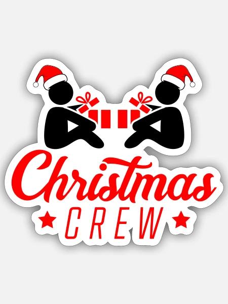 Weihnachts Crew Script Logo - Sticker Größe S (10 x 10 cm) - Mattweiß