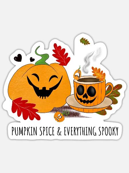 Pumpkin Smile Cozy Cup Halloween - Sticker Größe S (10 x 10 cm) - Mattweiß