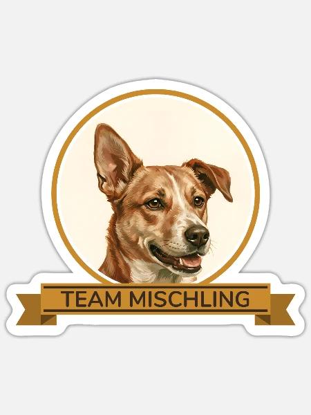 Team Mischling - Sticker Größe S (10 x 10 cm) - Mattweiß
