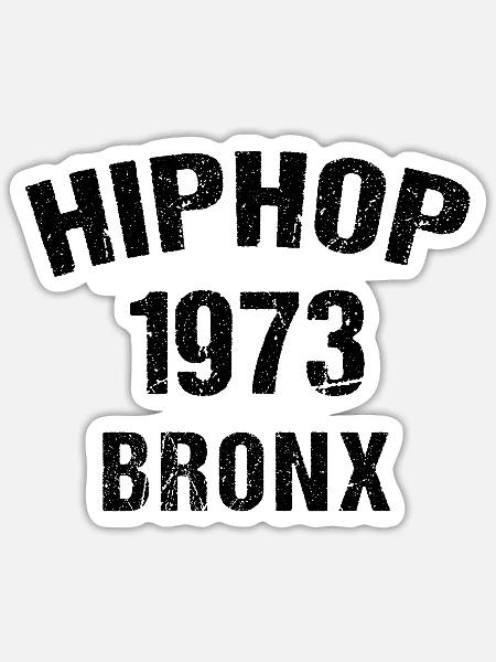 Hip Hop Bronx - Sticker Größe S (10 x 10 cm) - Mattweiß