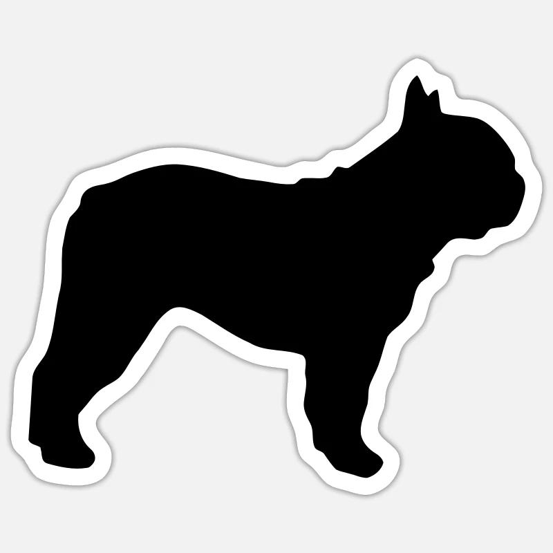 Profil de Bouledogue Français - Sticker taille S (10 x 10 cm) - blanc mat