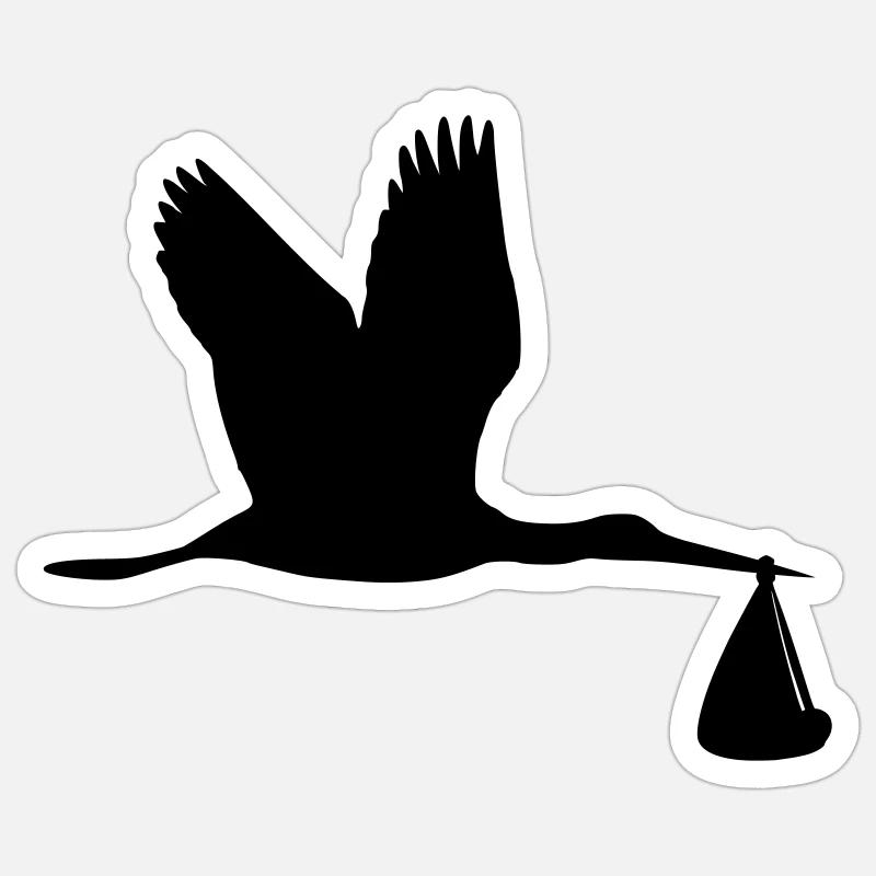 Cicogna Sticker formato S (10 x 10 cm)
