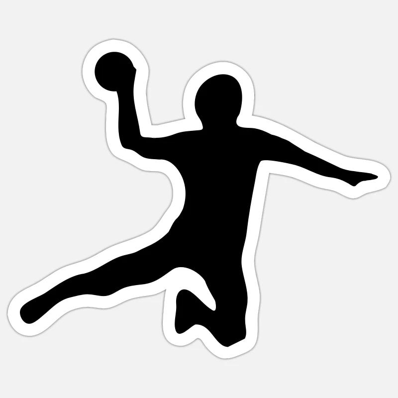 handball - Sticker taille S (10 x 10 cm) - blanc mat