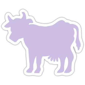 Kuh - Sticker Größe S (10 x 10 cm) - Mattweiß - Vorne