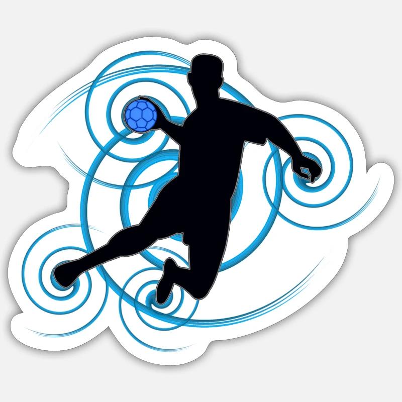 conception de Handball (vertèbres) 01 - Sticker taille S (10 x 10 cm) - blanc mat
