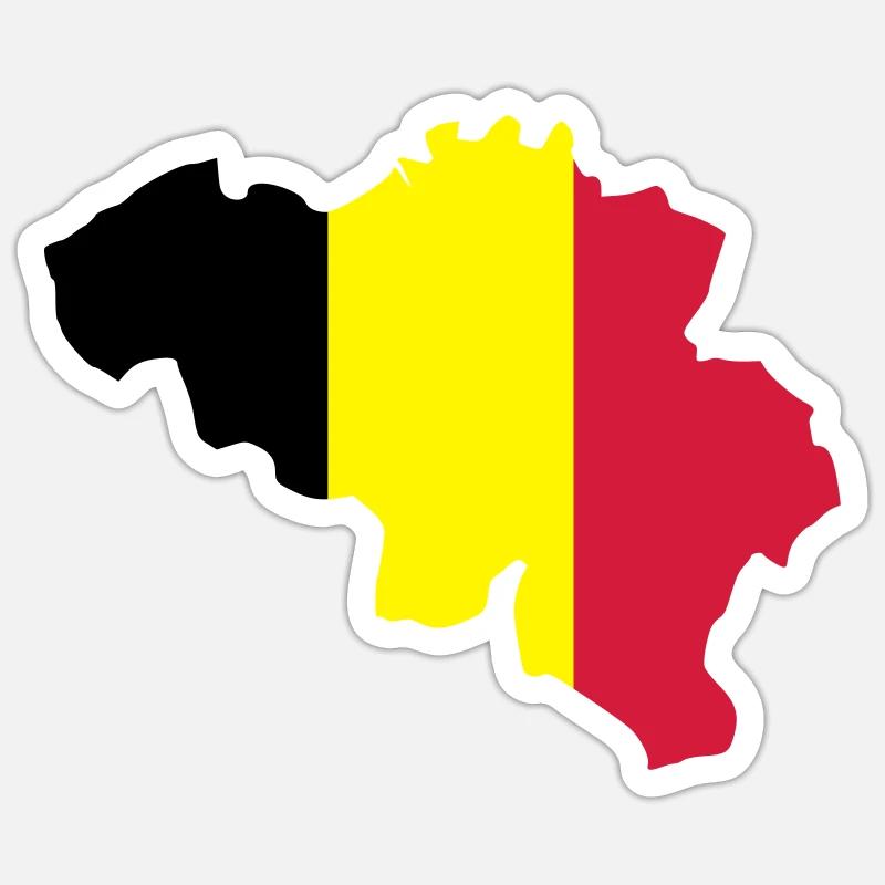 Belgique - Sticker taille S (10 x 10 cm) - blanc mat