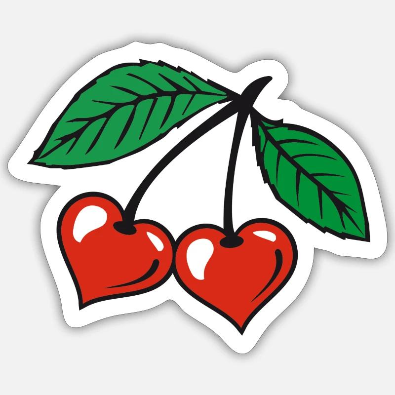 Kirschen - Sticker Größe S (10 x 10 cm) - Mattweiß