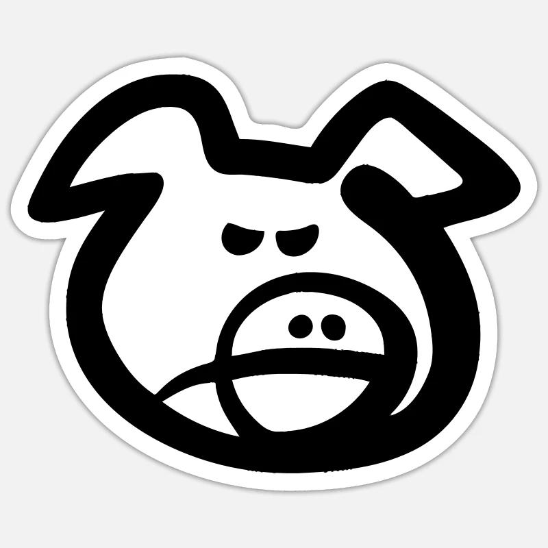 Schweinekopf (Vektor) - Sticker Größe S (10 x 10 cm) - Mattweiß