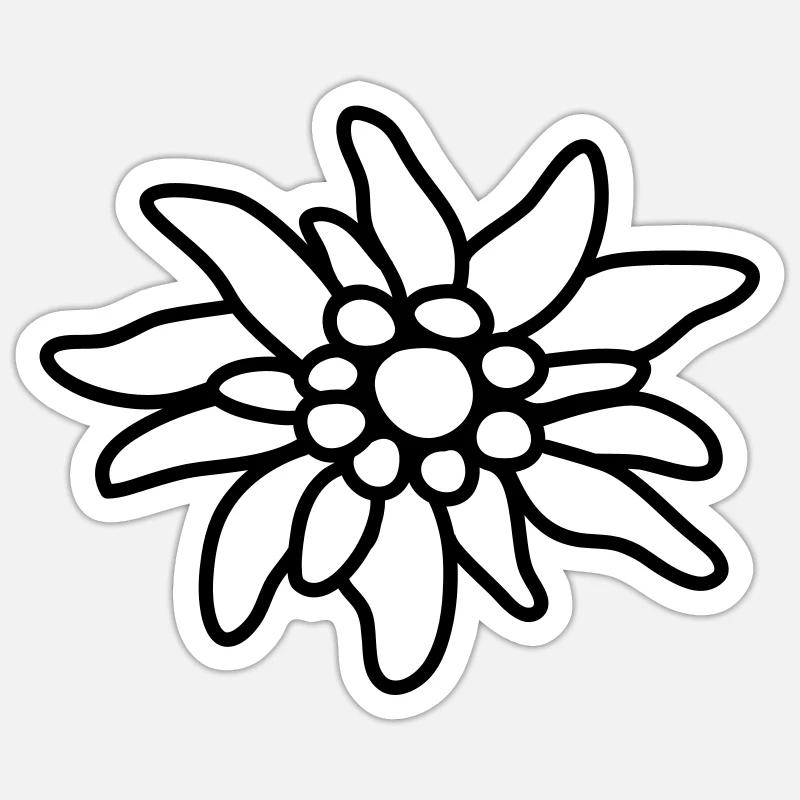 Edelweiss - Sticker Größe S (10 x 10 cm) - Mattweiß