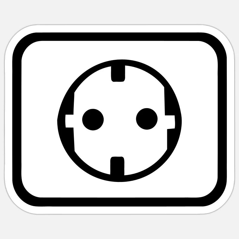Steckdose - Sticker Größe S (10 x 10 cm) - Mattweiß